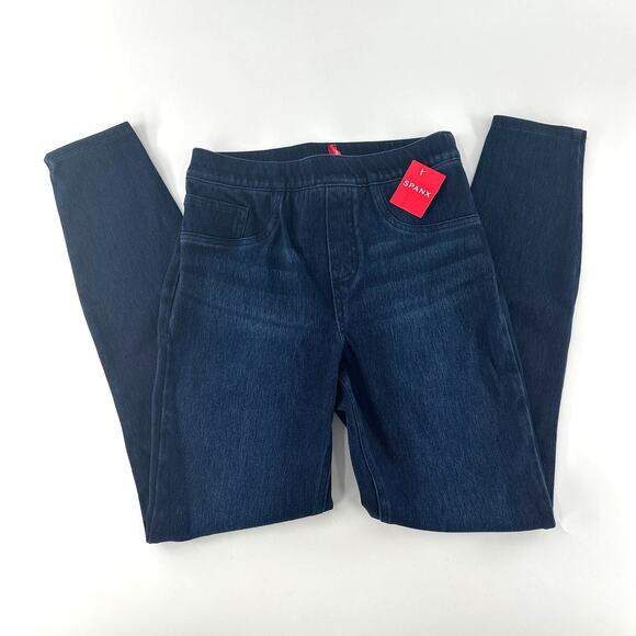 SPANX Women's Twilight Rinse Stretch Jean-ish Ankle Leggings Size S - Picture 4 of 12